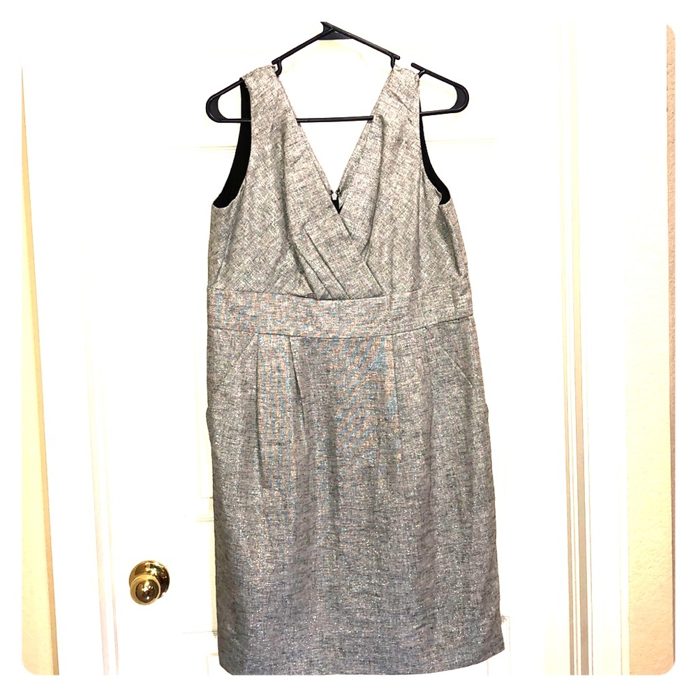 Shimmery Linen V-neck Dress